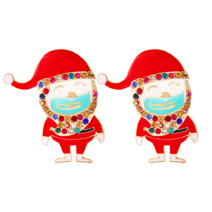 Wholesale Earrings Alloy Drop Oil Christmas MOQ≥2 JDC-ES-SHIYU002