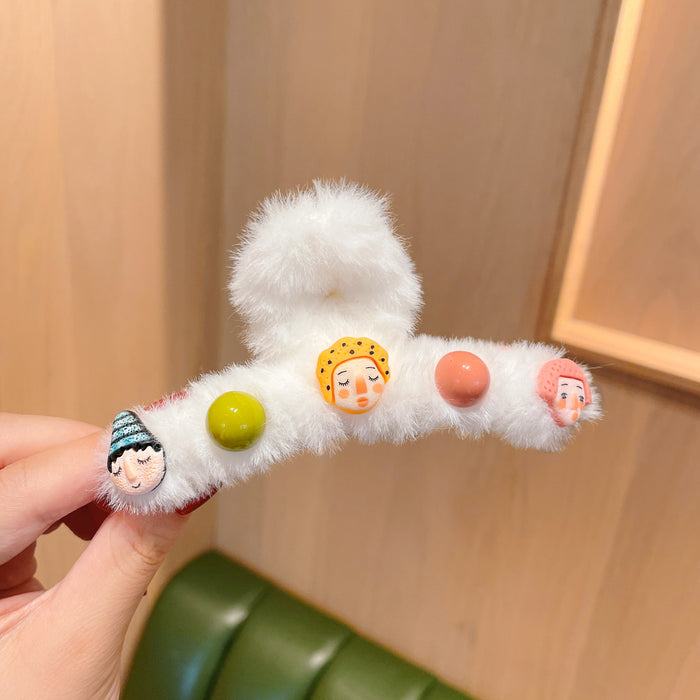 Jewelry WholesaleWholesale cute plush hair clip JDC-HC-XiY001 Hair Clips 昕越 %variant_option1% %variant_option2% %variant_option3%  Factory Price JoyasDeChina Joyas De China