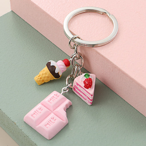 Jewelry WholesaleWholesale Resin Simulation Notched Keychain Pink JDC-KC-XiangH008 Keychains 湘怀 %variant_option1% %variant_option2% %variant_option3%  Factory Price JoyasDeChina Joyas De China