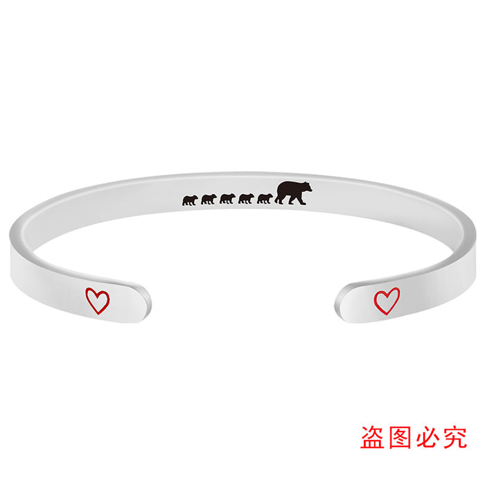 Wholesale Stainless Steel Bracelet Love Bear Titanium Steel Bracelet MOQ≥2 JDC-BT-GangGu014