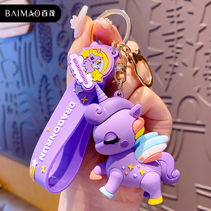 Wholesale cartoon Ma Xiaochi doll keychain cute unicorn keychain ring JDC-KC-BaiM031