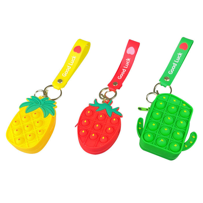 Wholesale Kids Mini Silicone Storage Bag Bubble Decompression Keychain MOQ≥2 JDC-KC-ZJun001