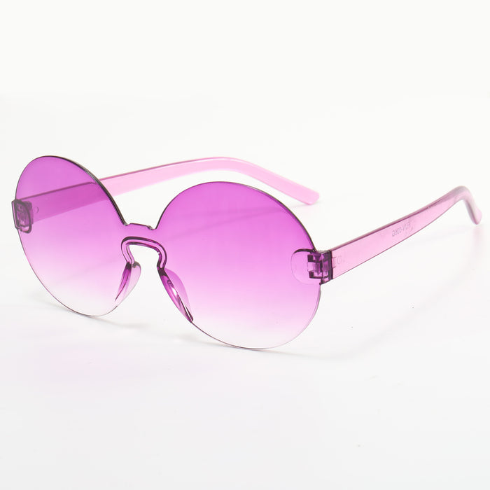 Wholesale Rimless Round PC Lens Candy Color Sunglasses JDC-SG-YuH007