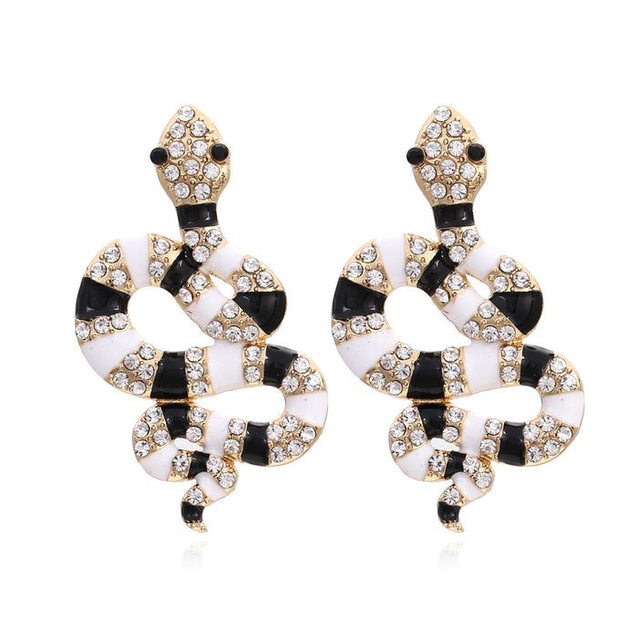 Jewelry WholesaleWholesale contrast oil drop cartoon diamond snake earrings JDC-ES-MY258 Earrings 曼茵 %variant_option1% %variant_option2% %variant_option3%  Factory Price JoyasDeChina Joyas De China