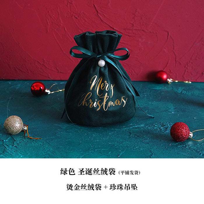 Wholesale Gift Bag Velvet Cloth Christmas Eve Drawstring Drawstring Apple Bag JDC-GB-Cunh001