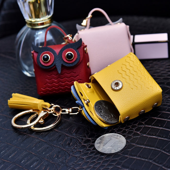 Wholesale Leather Owl Coin Purse Keychain JDC-KC-Chongr007