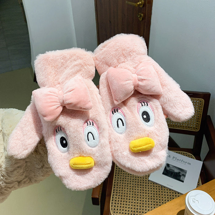 Wholesale Gloves Polyester Plus Velvet Warm Cute Cartoon MOQ≥2 JDC-GS-JingZ009