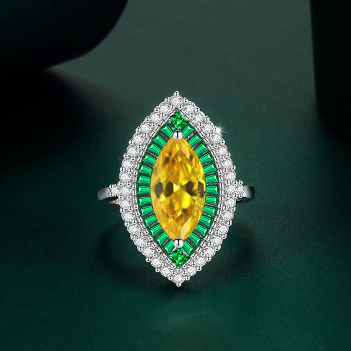 Jewelry WholesaleWholesale Marquise Emerald Copper Ring Adjustable JDC-RS-BiaoZ001 Rings 标志 %variant_option1% %variant_option2% %variant_option3%  Factory Price JoyasDeChina Joyas De China