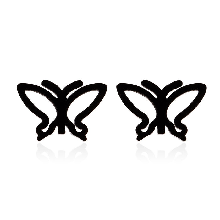 Wholesale Hollow Butterfly Titanium Steel Earrings JDC-ES-SS007