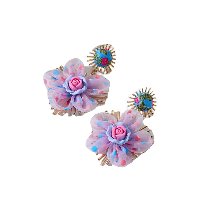 Wholesale Earrings Alloy Acrylic Creative Flowers JDC-ES-GuTe003