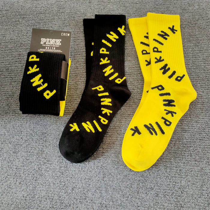 Wholesale Sock Polyester Cotton Sweat Absorbing Street Skateboard Women Pile Dui Calf Socks 2 pairs/set MOQ≥2 JDC-SK-HaoMing001