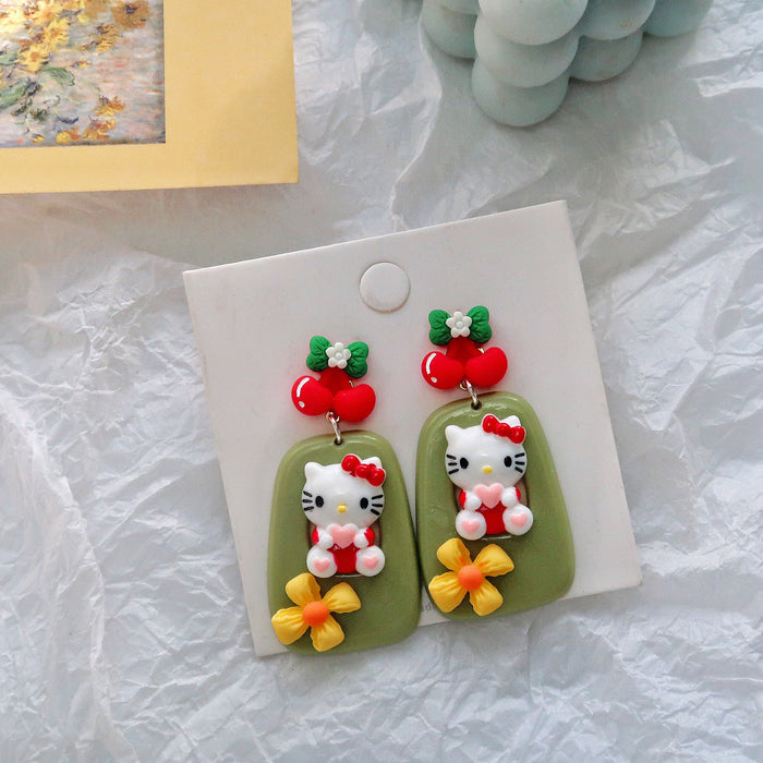 Wholesale 925 Silver Needle Cartoon Resin Earrings (M) JDC-ES-XNWE015