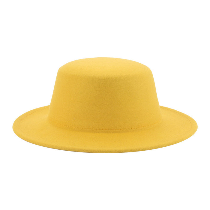 Jewelry WholesaleWholesale flat hat woolen wide brim hat JDC-FH-Guanchuan006 Fashionhat 冠川 %variant_option1% %variant_option2% %variant_option3%  Factory Price JoyasDeChina Joyas De China