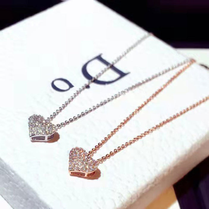 Wholesale Fashion Love Trend Super Flash Set Rhinestone Heart Shape JDC-NE-ery001