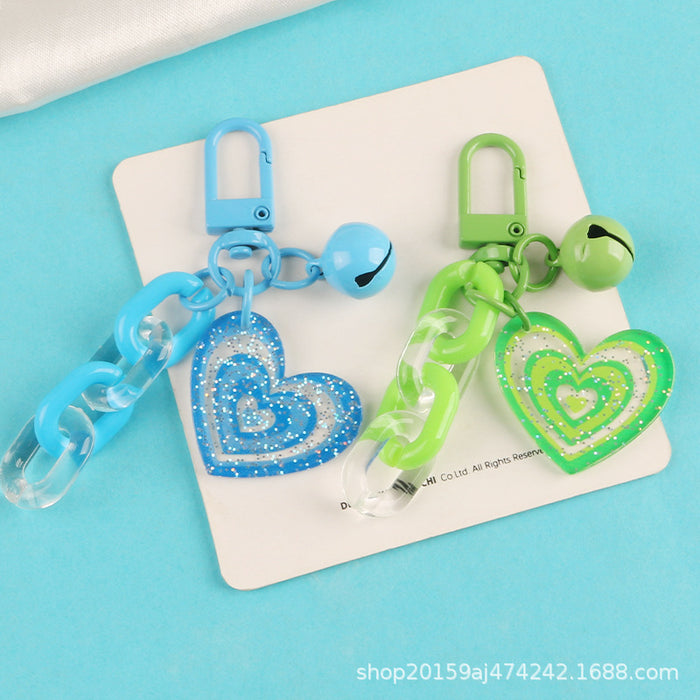 Jewelry WholesaleWholesale color acrylic love bell car keychain MOQ≥2 JDC-KC-YHan001 Keychains 伊菡 %variant_option1% %variant_option2% %variant_option3%  Factory Price JoyasDeChina Joyas De China