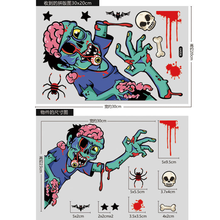 Wholesale stickers electrostatic film shopping mall window horror halloween MOQ≥2 JDC-ST-BOC002