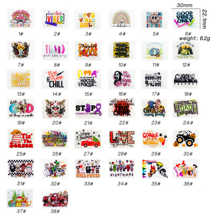 Wholesale 10pcs Cartoon Printed Beads JDC-BDS-WDX065