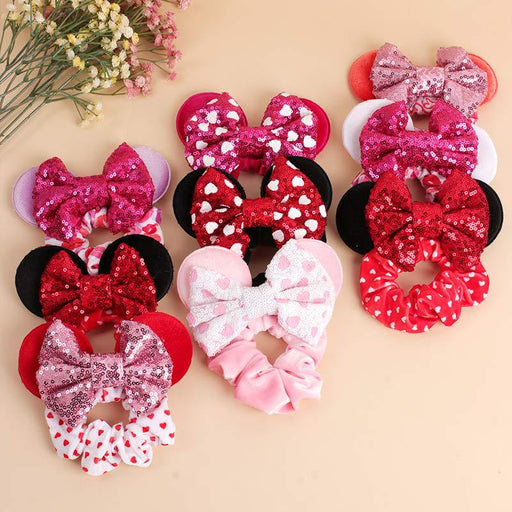 Jewelry WholesaleWholesale Valentine's Day Large Intestine Hoop Ear Bow Hair Accessories （M）JDC-HS-Danzuo009 Hair Scrunchies 丹左 %variant_option1% %variant_option2% %variant_option3%  Factory Price JoyasDeChina Joyas De China