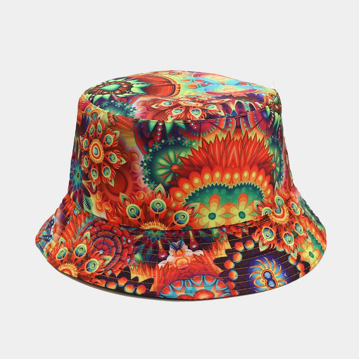 Wholesale ethnic style pattern double-sided sun hat MOQ≥2 JDC-FH-LvYi019