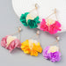 Jewelry WholesaleWholesale Flower Multilayer Braided Fabric Alloy Earrings JDC-ES-JL958 Earrings 氿乐 %variant_option1% %variant_option2% %variant_option3%  Factory Price JoyasDeChina Joyas De China