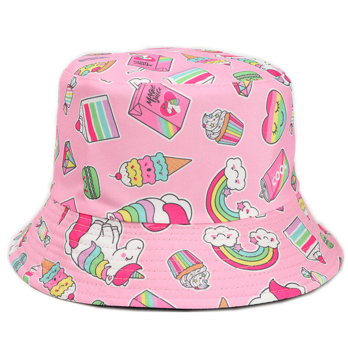 Wholesale Ice Cream Printing Double Sided Bucket Hat Women JDC-FH-LLan002