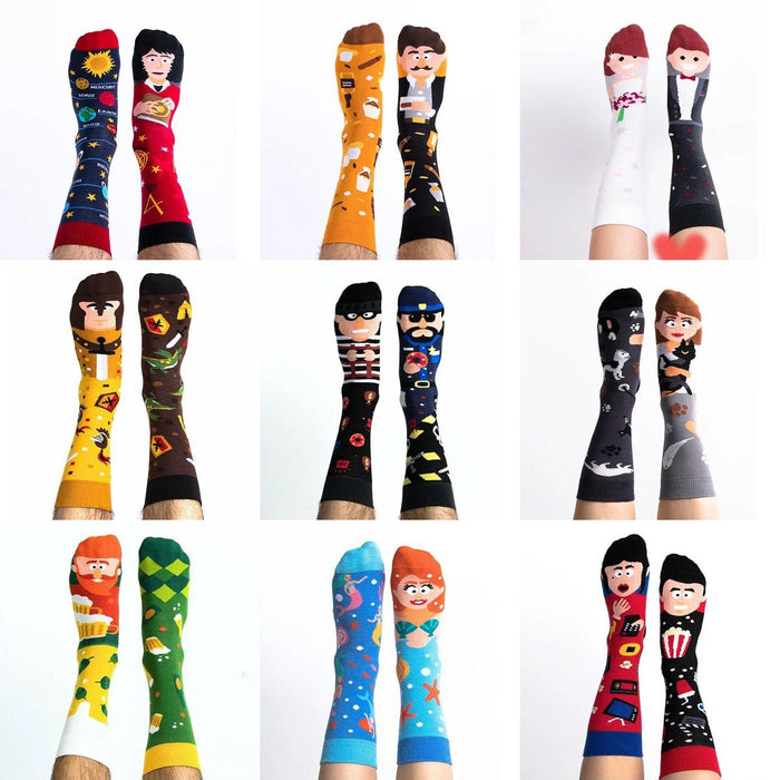 Wholesale Socks Cotton Fun Cartoon Asymmetrical Socks JDC-SK-QAng014