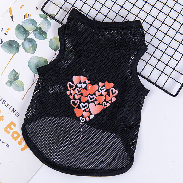 Wholesale Pet Clothes Polyester Thin Mesh Vest MOQ≥2 JDC-PC-JYa002