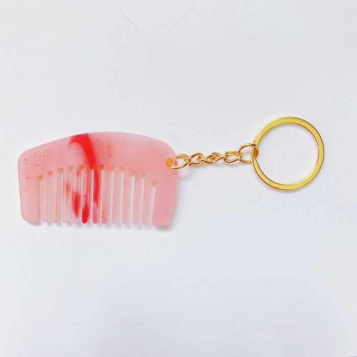 Wholesale acetate sheet mini comb keychain cute MOQ≥2 JDC-KC-XingYi001