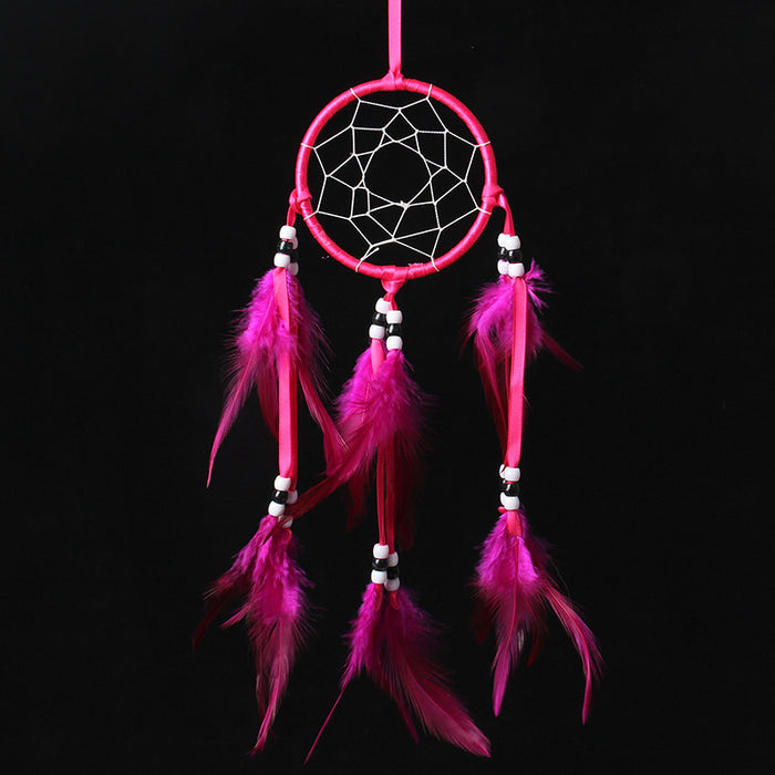 Wholesale Feather Dreamcatcher Pendant Simple Handmade Car Sling Wind Chime MOQ≥2 JDC-DC-JunX016