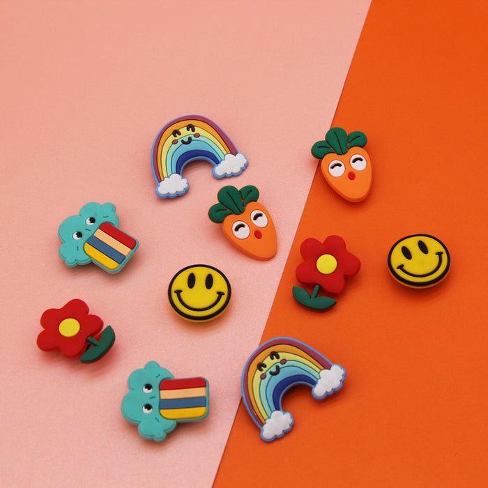 Wholesale Random 10pcs Croc Charms Cartoon PVC Soft DIY Shoe Accessories JDC-CCS-YunX003