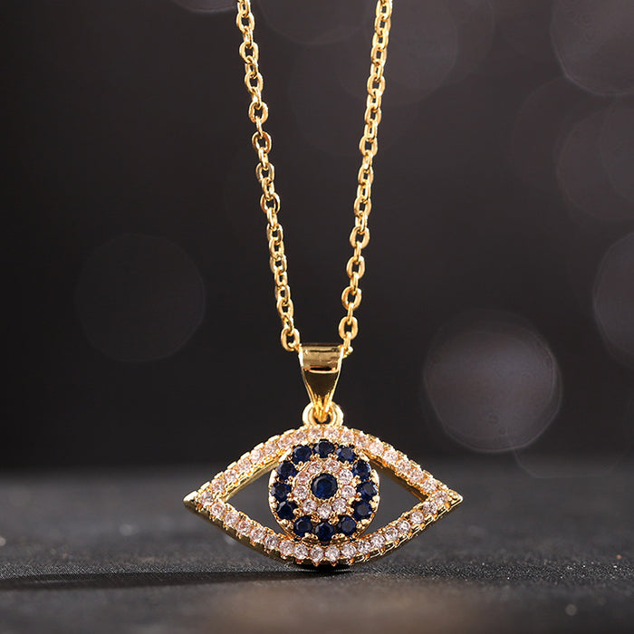 Wholesale Necklaces Copper Zircon Devil's Eye MOQ≥2 JDC-NE-ShangY021