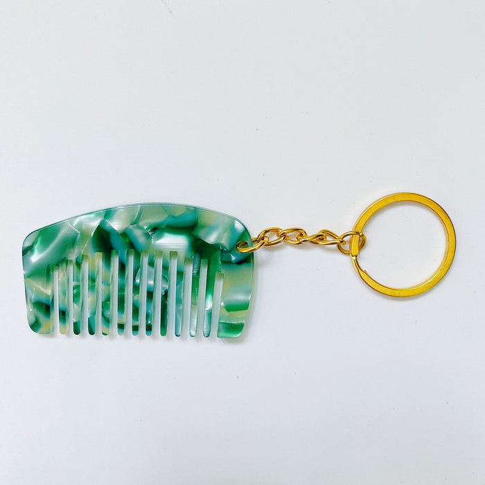 Wholesale acetate sheet mini comb keychain cute MOQ≥2 JDC-KC-XingYi001