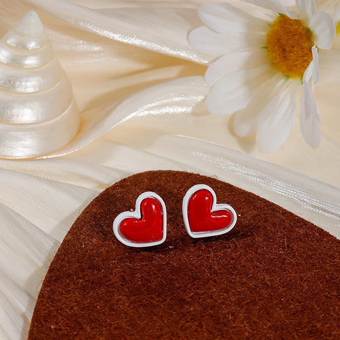 Wholesale Earrings Alloy Enamel Cartoon Cute Heart Fist JDC-ES-MDD055