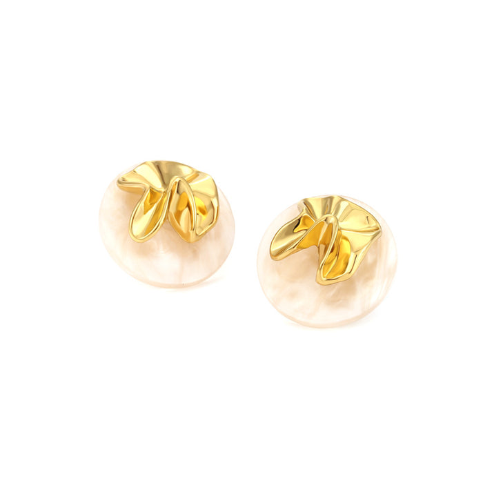 Wholesale Vintage Ruffled Floral Alloy Earrings JDC-ES-ManY032