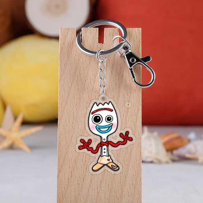 Wholesale fork pendant cartoon acrylic keychain MOQ≥2 JDC-KC-KaMan002