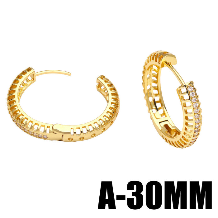 Wholesale Earrings Copper Plated 18K Gold Zircon JDC-PREMAS-ES-020