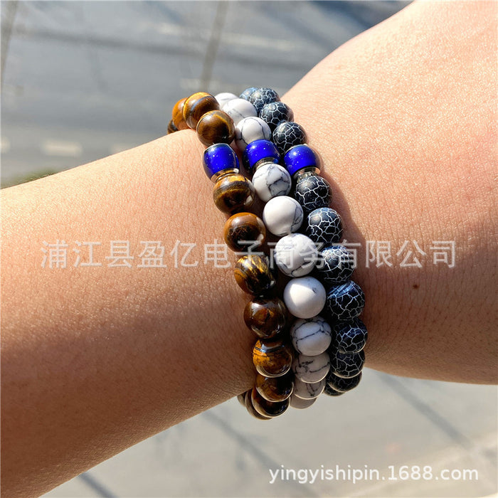 Wholesale natural stone beads elastic temperature gradient tiger eye bracelet JDC-BT-YinY012