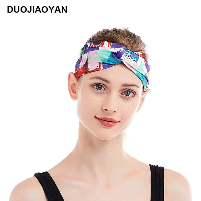 Jewelry WholesaleWholesale Color Printed Stretch Sports Headband Tie Dye Cross JDC-HD-Jiaoy003 Headband 娇艳 %variant_option1% %variant_option2% %variant_option3%  Factory Price JoyasDeChina Joyas De China