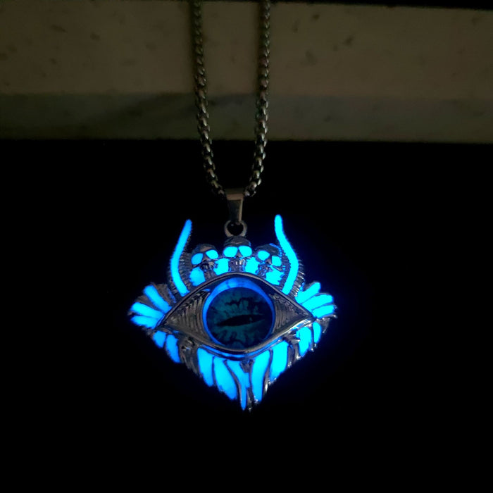 Wholesale Necklace Alloy Devil's Eye Luminous MOQ≥2 JDC-NE-ZiFei006