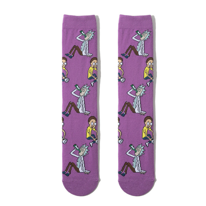 Wholesale socks cartoon medium and long tube skateboard personality socks (M) JDC-SK-HuiHe007