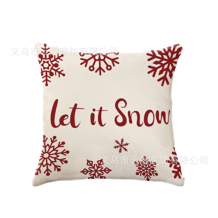 Wholesale Pillowcase Linen Christmas Snowflake Elk Santa Claus MOQ≥2 JDC-PW-Yunhan008