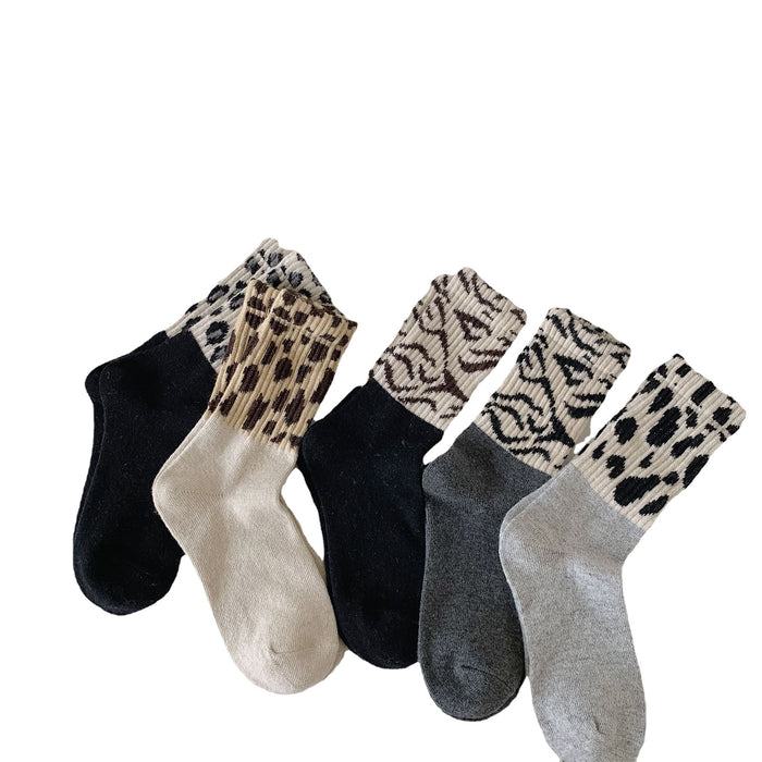 Wholesale Sock Wool Mid Tube Sweat Absorbing Winter Thickening Warm Leopard Print MOQ≥3 JDC-SK-ZJHY001