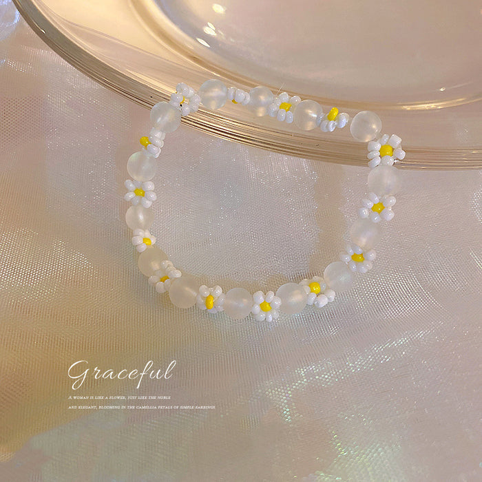 Jewelry WholesaleWholesale Acrylic Glazed White Flower Bracelet JDC-BT-BY028 Bracelet 宝钰 %variant_option1% %variant_option2% %variant_option3%  Factory Price JoyasDeChina Joyas De China