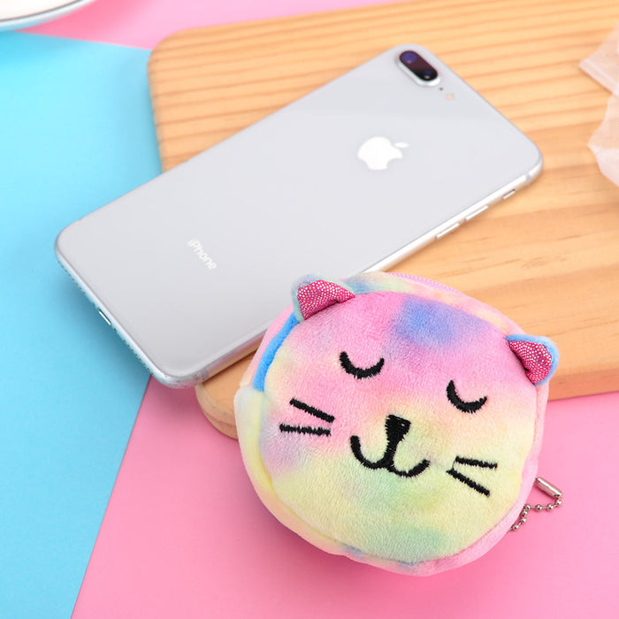 Wholesale Mini Colorful Three-dimensional Round Plush Coin Cute Keychain JDC-KC-RJ001