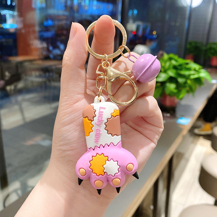 Wholesale Cartoon Cute Cat Claw Silicone Keychain MOQ≥2 JDC-KC-LeZ010