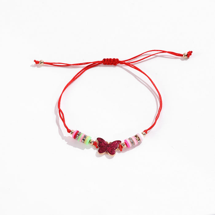 Wholesale Drop Oil Soft Pottery Butterfly Children's Bracelet JDC-BT-ZheQ010