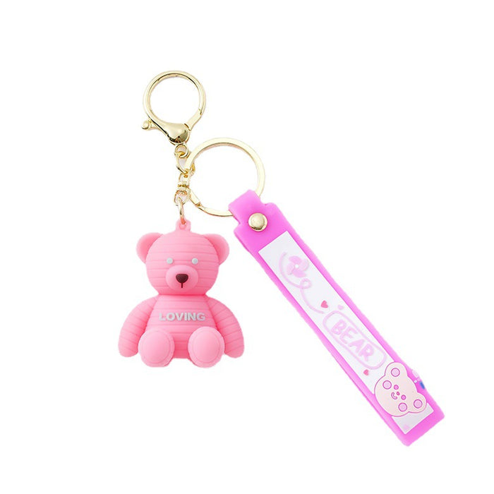 Wholesale Keychains For Backpacks PVC Bear Keychain Love Bear Cute Girl Heart MOQ≥2 JDC-KC-YY030