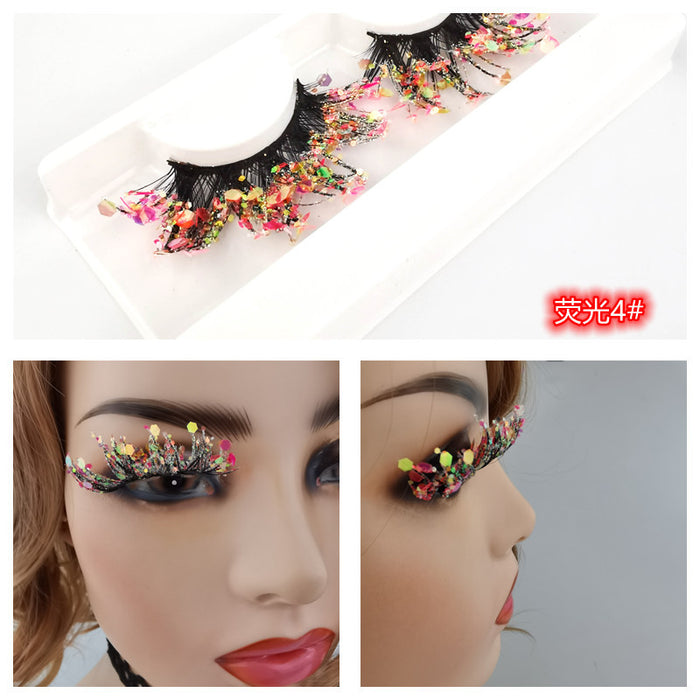 Wholesale 3D Luminous Synthetic Fiber False Eyelashes Glow  MOQ≥3 JDC-EY-ZXin001