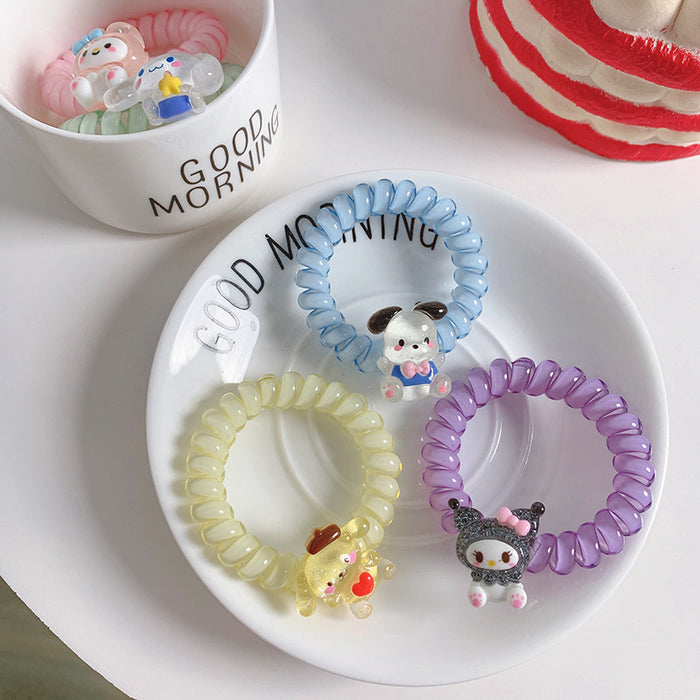 Wholesale Hair Scrunchies Plastic Phone Cord Cute Cartoon (M) JDC-HS-DILAN003