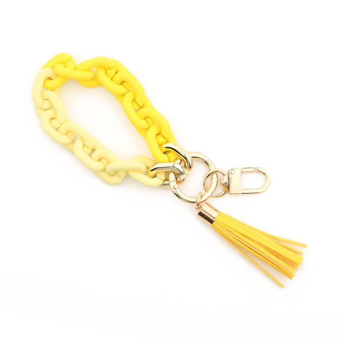 Wholesale Color Acrylic Wristlet Keychain MOQ≥2 JDC-KC-NuoYi001